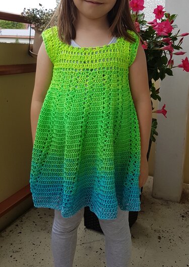 Sommerkleid Evanthia für Kids, individuelle Größe - Häkeln