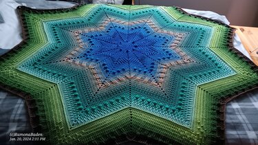 Außergewöhnliche Decke Nordseestern gehäkelt - Häkeln