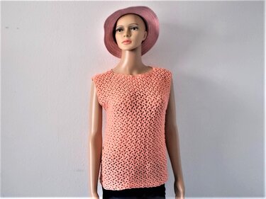 Häkelshirt Größe 36 - 46 - orange - Häkelpulli - Bild 2