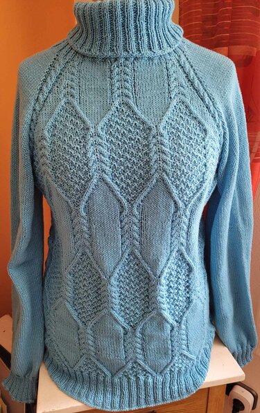 RVO-Zopfpullover "Patente Rauten", unisex, Größe S-XXXXXL - Stricken