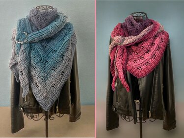 6-in-1 Anleitungspaket: Tücher, Schals und Loops "Rhea" und "Merope" - Häkeln