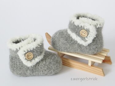 Baby-Stiefelchen häkeln und filzen (3 Größen) - Felting