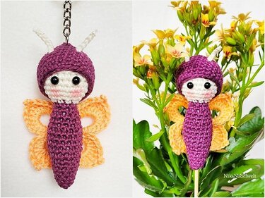 Häkelanleitung - Schlüsselanhänger Schmetterling