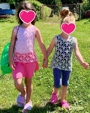 Luftiges Häkelshirt "LilaBlu" | für Erwachsene und Kinder - Häkeln