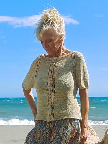 Oberteil "Lucia", Sommer-Shirt RVO stricken, alle Größen - Bild 4