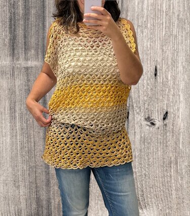 Häkelanleitung: Shirt, Tunika oder Kleid "Hüftgold"