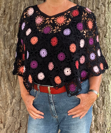 Poncho mit oder ohne Ärmel  - ein Feuerwerk - Häkelanleitung