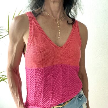 Strickanleitung –Tanktop JEN – bottom-up - ohne Naht - Gr.: S - XL - NO.275