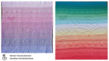 Babydecke Kleiner Herzensbrecher mit Herzmuster in Reihen Decke Geschenk - Häkeln