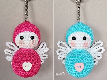 Häkelanleitung - Schlüsselanhänger Pummel-Engel