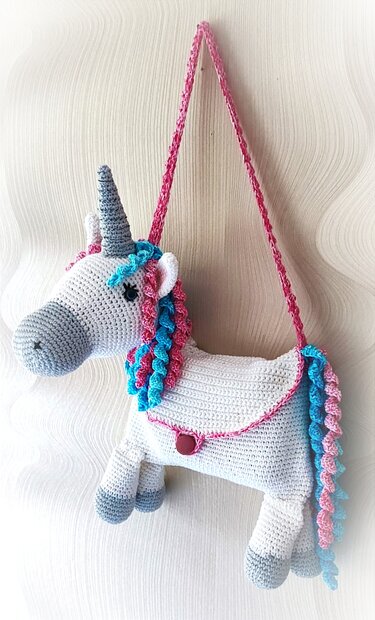 Häkelanleitung Einhorn-Tasche (45 x 28 cm) - PDF