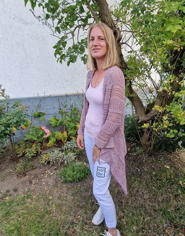 Häkelanleitung Wasserfall Weste/Mantel Slap