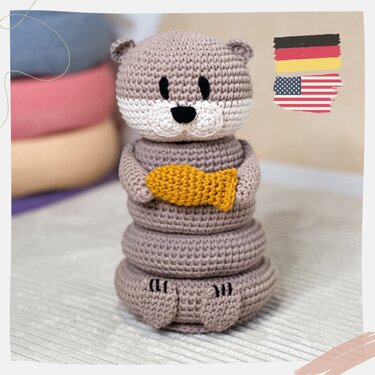 Stacking Toy Oskar the Otter - Crochet Pattern / English & German