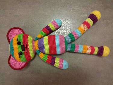 Teddy Streifi, der Schlenkerteddy - Häkeln