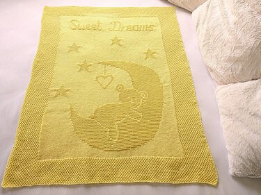 Knitting pattern baby / kids' blanket "Sweet Dreams" - easy