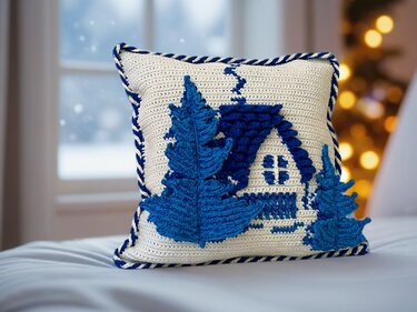 Kissenbezug „Wintermärchen“. Kissenmuster ohne Nähen - Häkeln