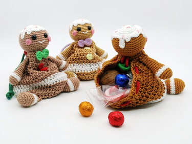 Zugbeutel - Lebkuchen - H&auml;kelanleitung - Häkeln