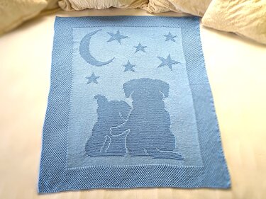 Knitting pattern baby / children's blanket "Dream Night II" - easy