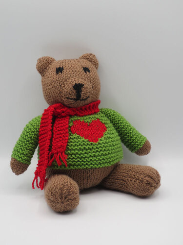 Strickanleitung Teddy mit Herz - Stricken