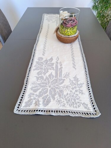 Tischläufer "Advent" Häkelanleitung Tapestry Technik