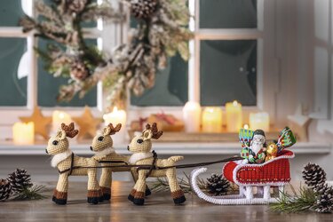 Rentiere mit Schlitten Häkeln