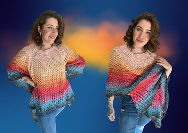 Häkelanleitung Poncho "RAINBOW DIAMOND" - Bild 2