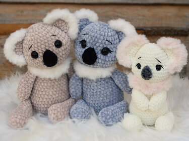 weicher einfacher Koala Chenille Kuscheltier ohne viel nähen - Häkeln