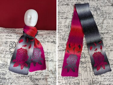 Häkelschal "Rosenblütenblätter" - Häkeln