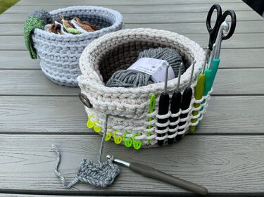 Handarbeitskörbchen, Utensilo, 2in1-Körbchen - Häkeln