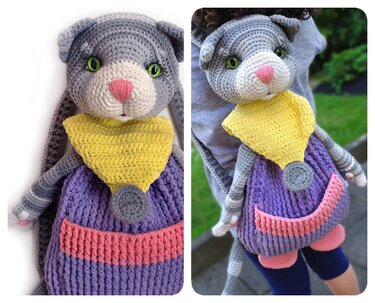 Crochet pattern Backpack Cat