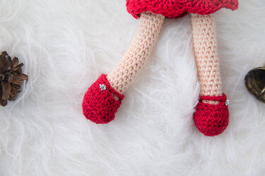 Anleitung Outfit "Weihnachtsabend"  für Anziehpuppe Toni - Häkeln