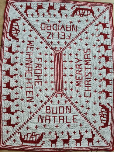 Anleitung Weihnachtsdecke mit Tutorial Overlay-Häkeltechnik - Häkeln