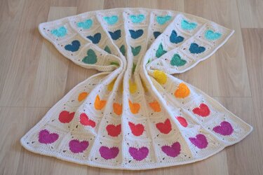Crochet Heart Blanket - Baby Blanket Crochet Instructions