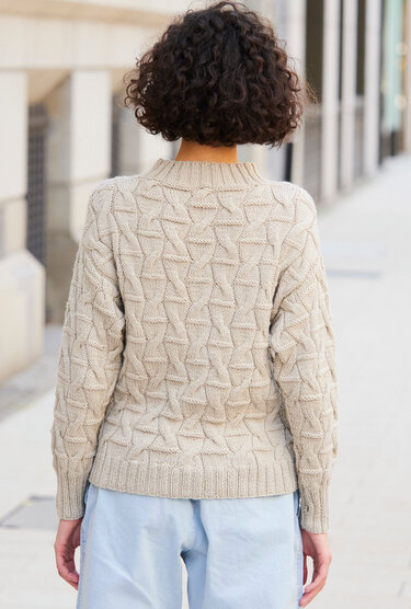 Pullover mit Zopf-Strukturmuster und Turtleneck-Kragen - Bild 2