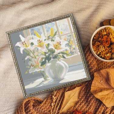 Stickvorlage Kreuzstich Blumevase 14Ct Sticken cross stich pattern