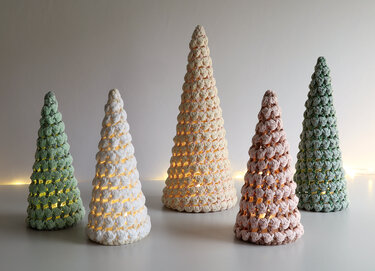 Christmas Tree, Fir for Lighting in 3 Sizes - with video tutorial - Crochet