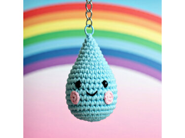 Crochet pattern: keychain "raindrop Rainy"