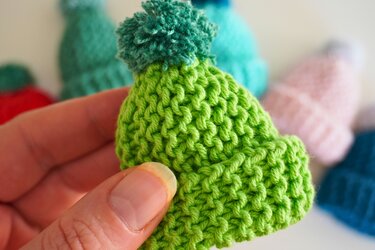 KNIT MINI HAT only knit stitches for decor, Christmas, gifts - Knitting