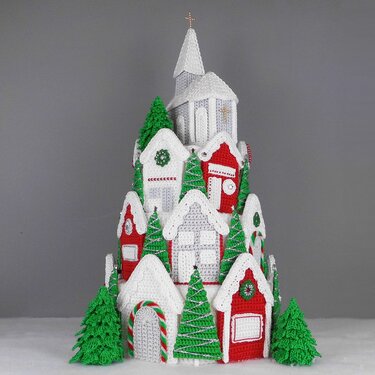 Christmas decoration & gift boxes winter village Silent Night, Holy Night - Crochet