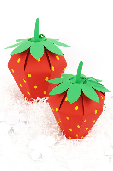 Geschenktasche – Erdbeere – Bastelanleitung und Vorlagen