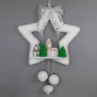 Großer Stern mit Licht - Türdeko statt Türkranz - einfach auch für Anfänger - Häkeln