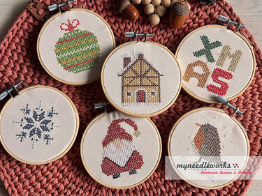 Stickvorlage: Weihnachtsmotive für Miniaturstickrahmen - Sticken