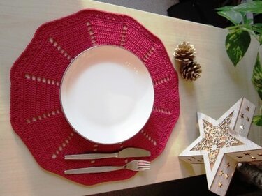 Häkelanleitung für rundes Deckchen / Platzdeckchen CHRISTMAS