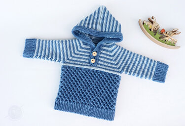 Baby- & Kinderpullover "Kai" (Gr. 50-128, ein- o. zweifarbig) - Häkeln