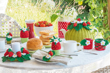 Gehäkeltes Tischdeko-Set zur Erdbeerzeit - Häkeln