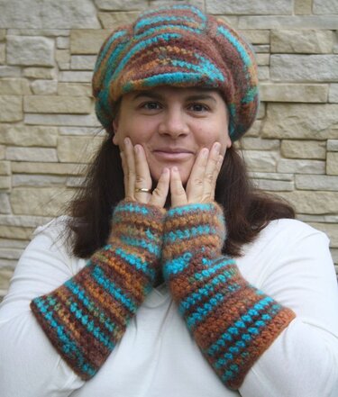 Gehäkelte gefilzte Ballonmütze "Natalie" - Bild 2