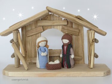 Krippenfiguren häkeln (12-13 cm) - Die Heilige Familie