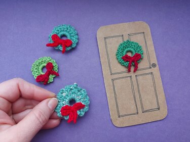 Mini-Weihnachtskranz - Häkeln