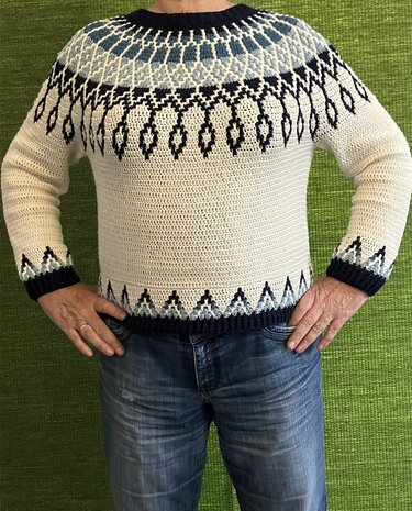 „Nordic Sweater“ – oder Schalkragen - eine Häkelanleitung