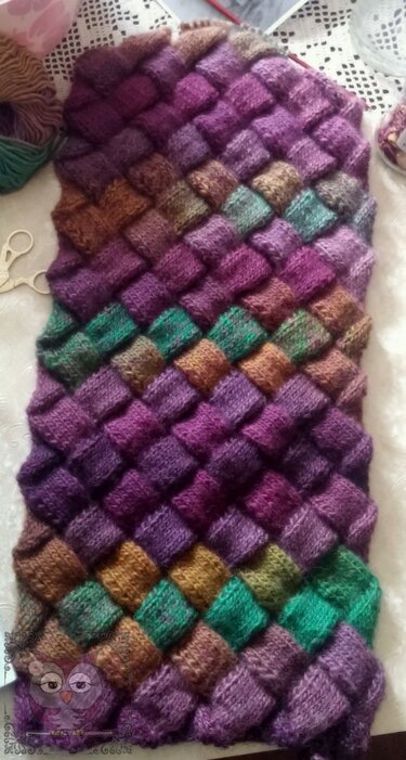 Entrelac Halswärmer, Schal, Nackenwärmer, Cowl - Stricken